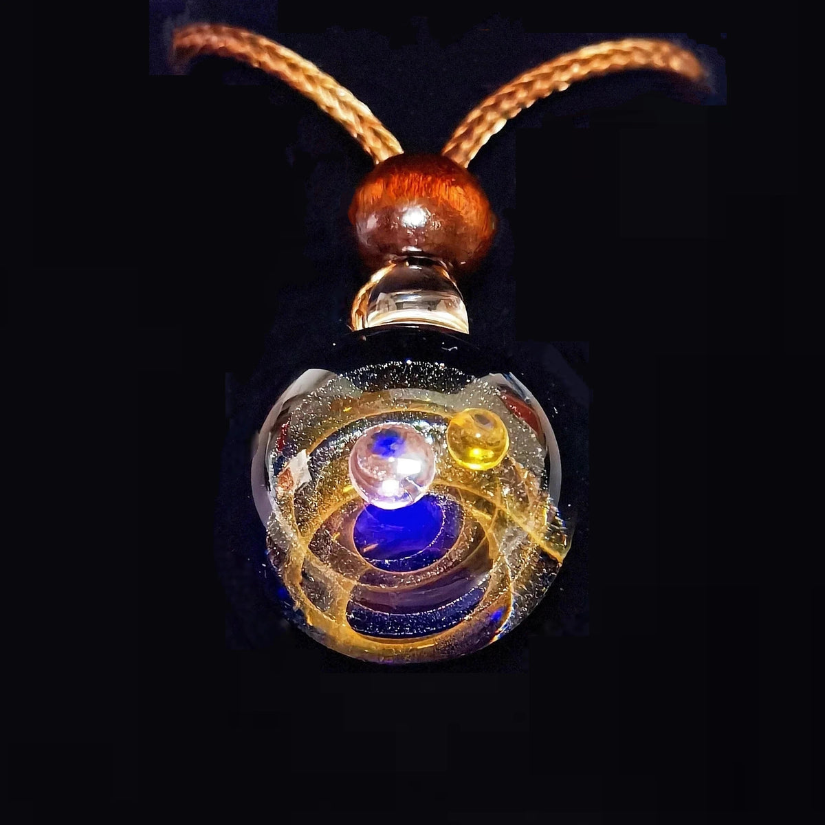 Celestial Alignment Galaxy Necklace, Cosmic Orbit Glass Pendant, Astral Planet Jewelry, Mystical Universe Necklace, Stargazer Gift