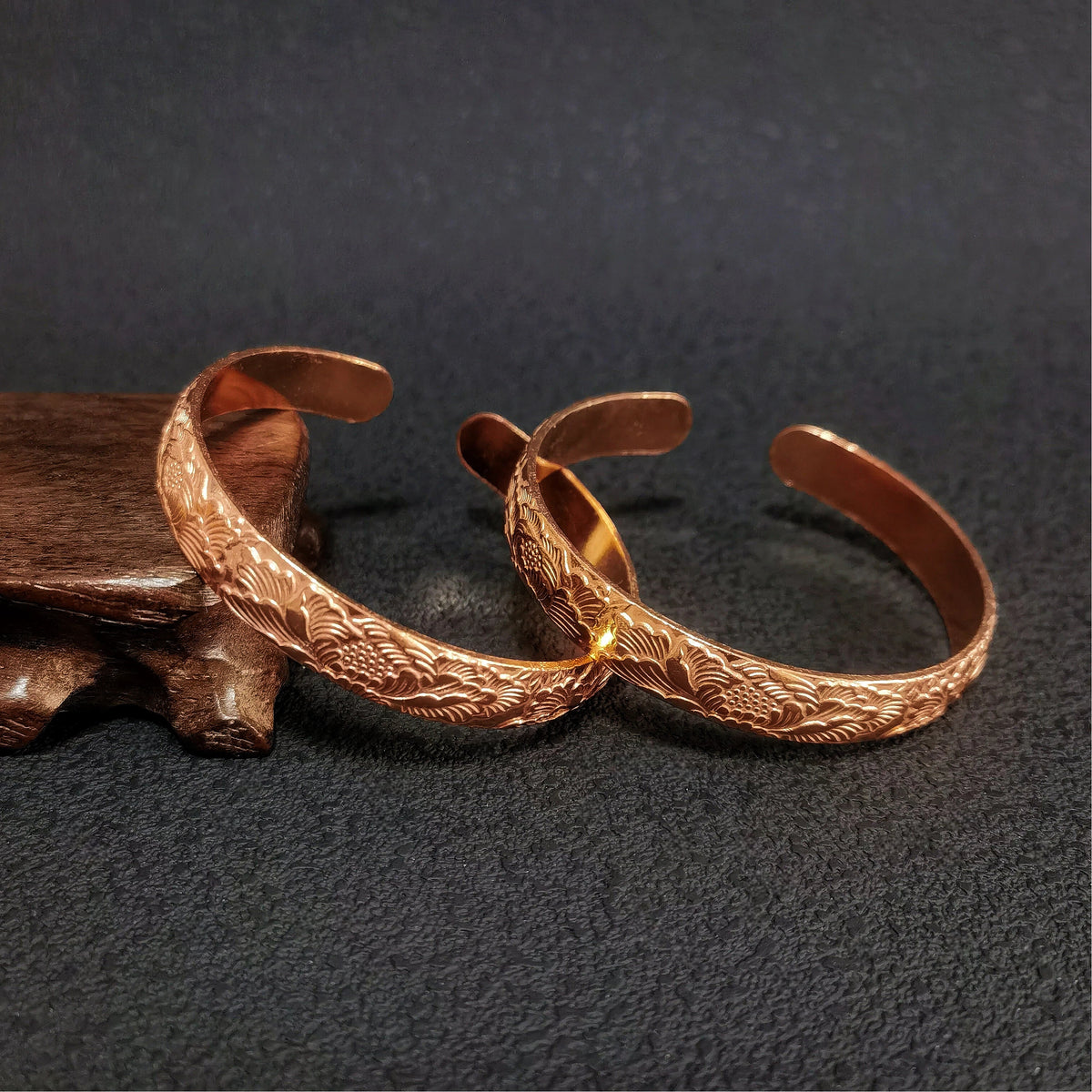 Sacred Bloom Copper Cuff Bracelet, Mystical Floral Talisman, Vintage Amulet Jewelry, Witchy Boho Bracelet, Spiritual Gift
