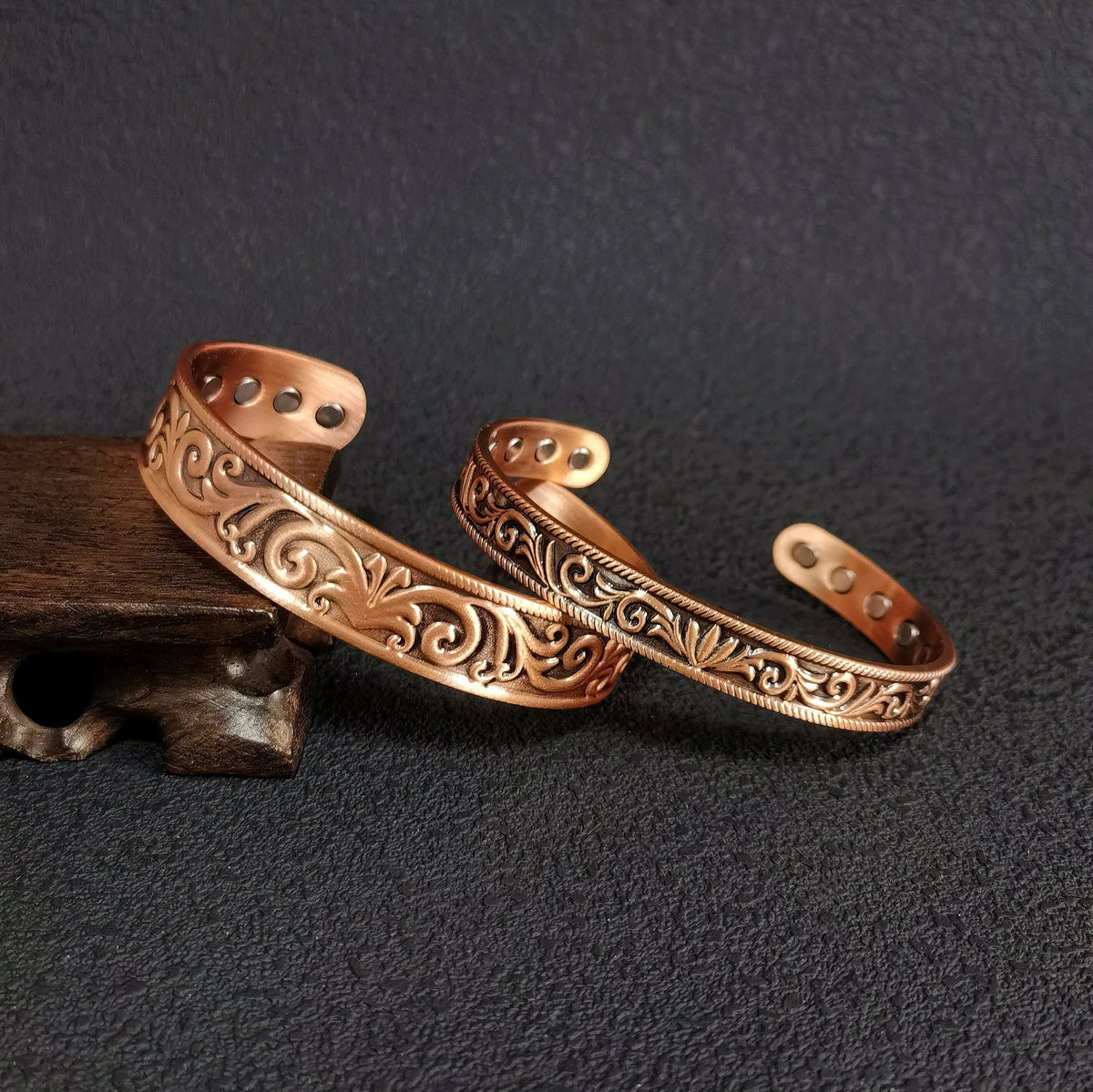 Mystic Copper Cuff Bracelet, Vintage Talisman Jewelry, Engraved Scrollwork Amulet, Boho Witchy Bracelet, Spiritual Gift