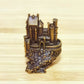 Castle of the Hidden Realm Brass Sculpture – Mystical Fortress of Ancient Magic, Secrets & Protection