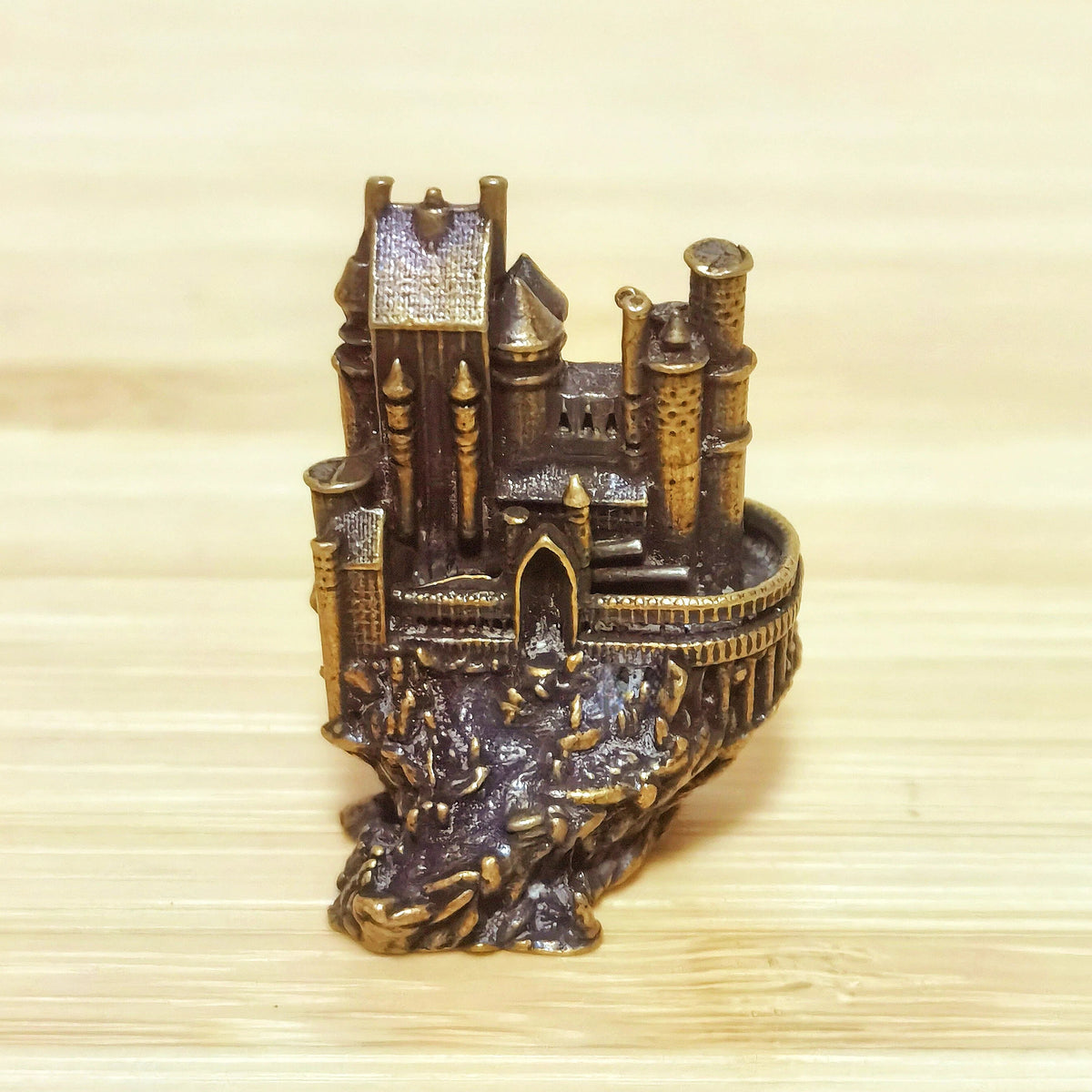 Castle of the Hidden Realm Brass Sculpture – Mystical Fortress of Ancient Magic, Secrets & Protection