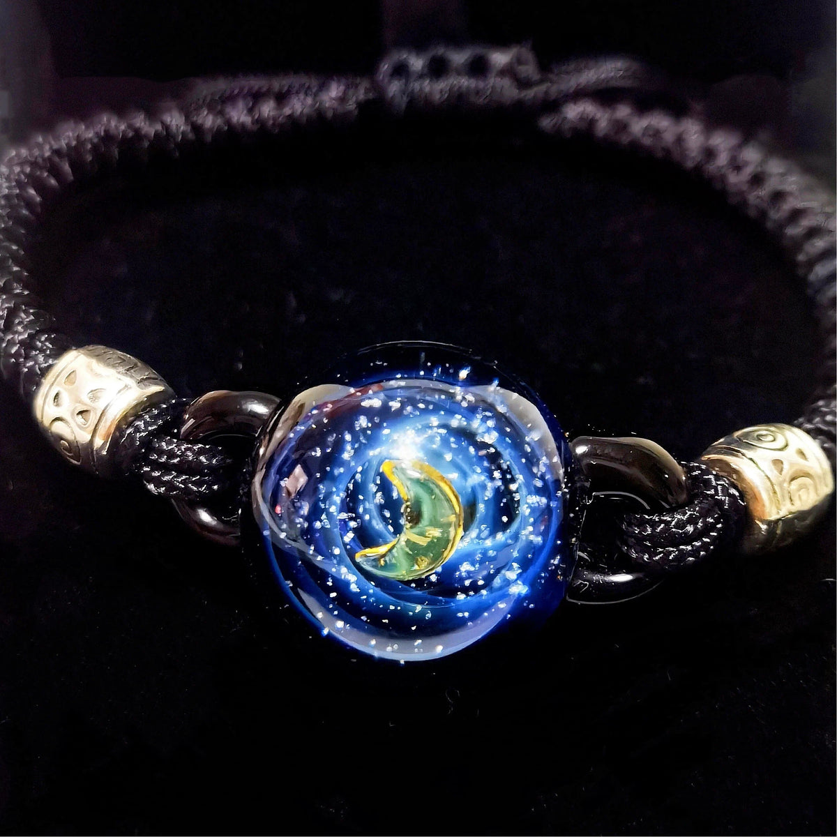 Moonlit Oracle – Celestial Galaxy Bracelet, Mystical Moon and Star Jewelry, Cosmic Talisman, Spiritual Gift