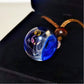 Astral Orbit Galaxy Glass Pendant Necklace – Mystical Celestial Planet Jewelry