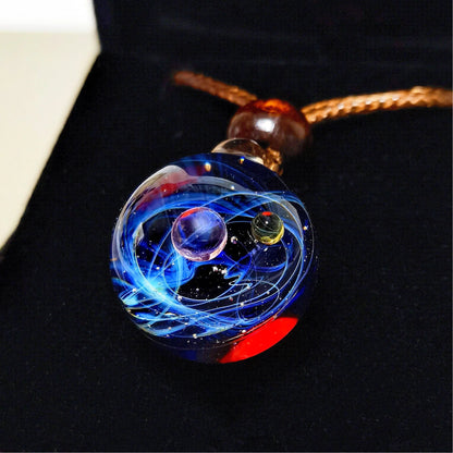 Celestial Bond – Mystical Galaxy Orb Necklace, Cosmic Talisman, Astral Planet Amulet Jewelry