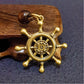 Helm of Destiny Brass Ship Wheel Necklace – Mystical Symbol of Guidance, Direction & Life’s Journey