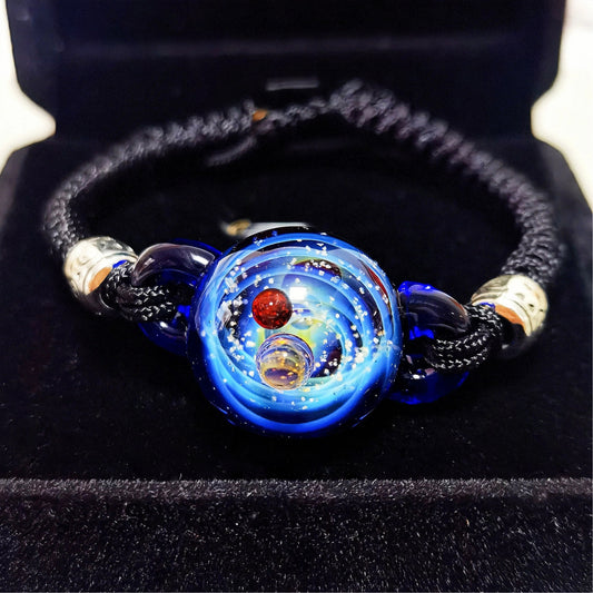 Moonlit Oracle – Celestial Galaxy Bracelet, Mystical Moon and Star Jewelry, Cosmic Talisman, Spiritual Gift