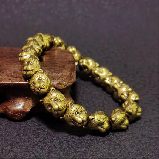 Circle of the Tiger Brass Bracelet – Mystical Talisman of Courage, Protection, Strength & Fearless Spirit