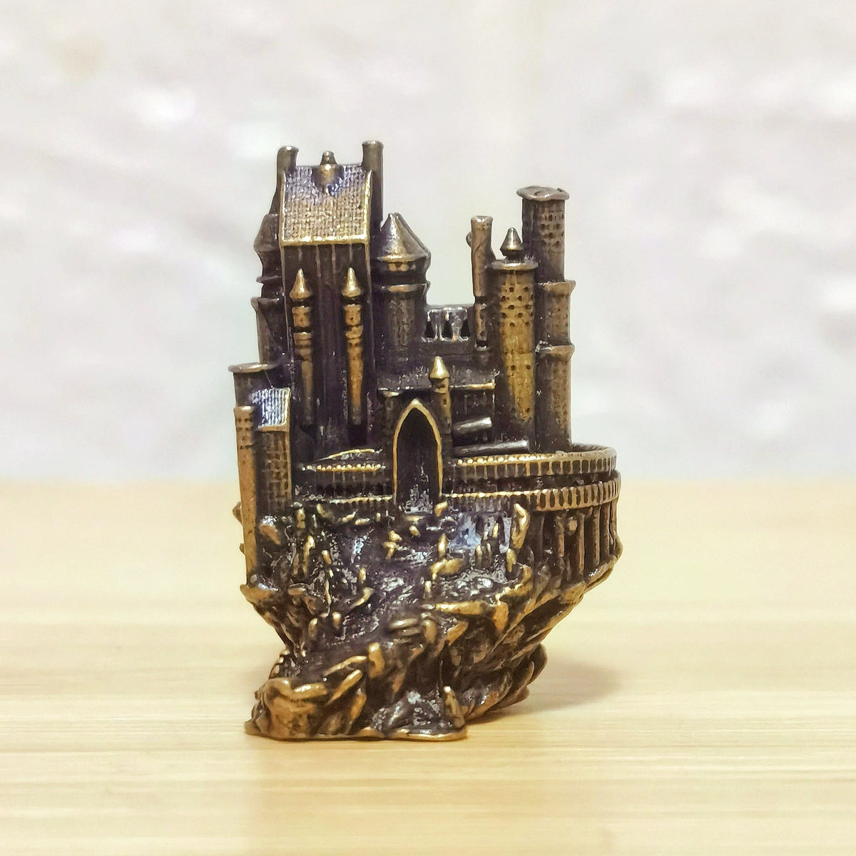 Castle of the Hidden Realm Brass Sculpture – Mystical Fortress of Ancient Magic, Secrets & Protection