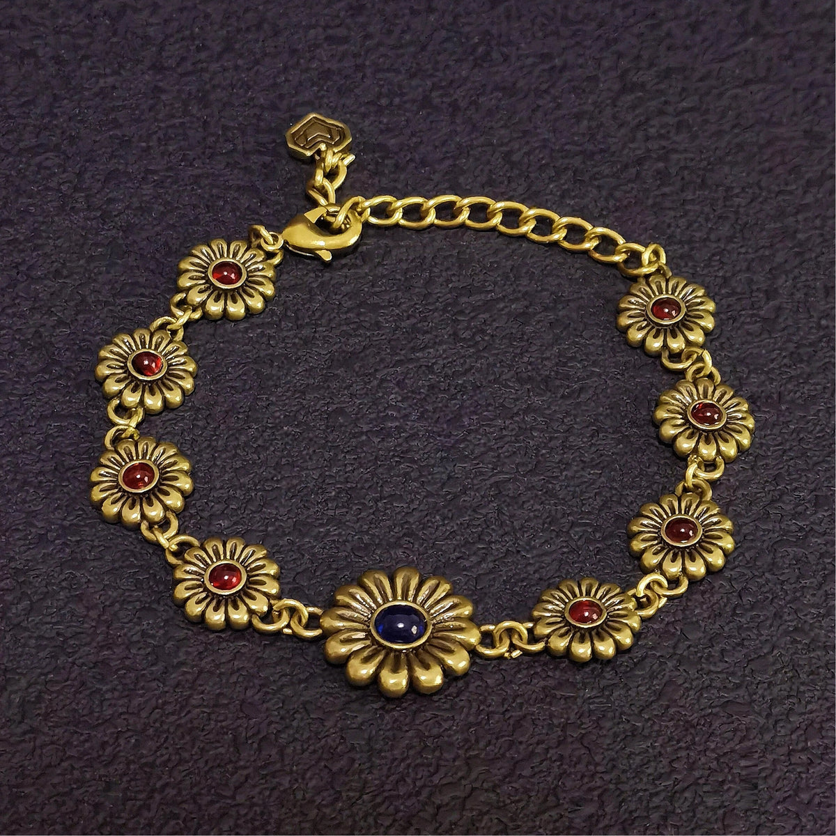 Sacred Sun Daisy Brass Bracelet – Mystical Floral Talisman of Joy, Renewal, Vitality & Positive Energy