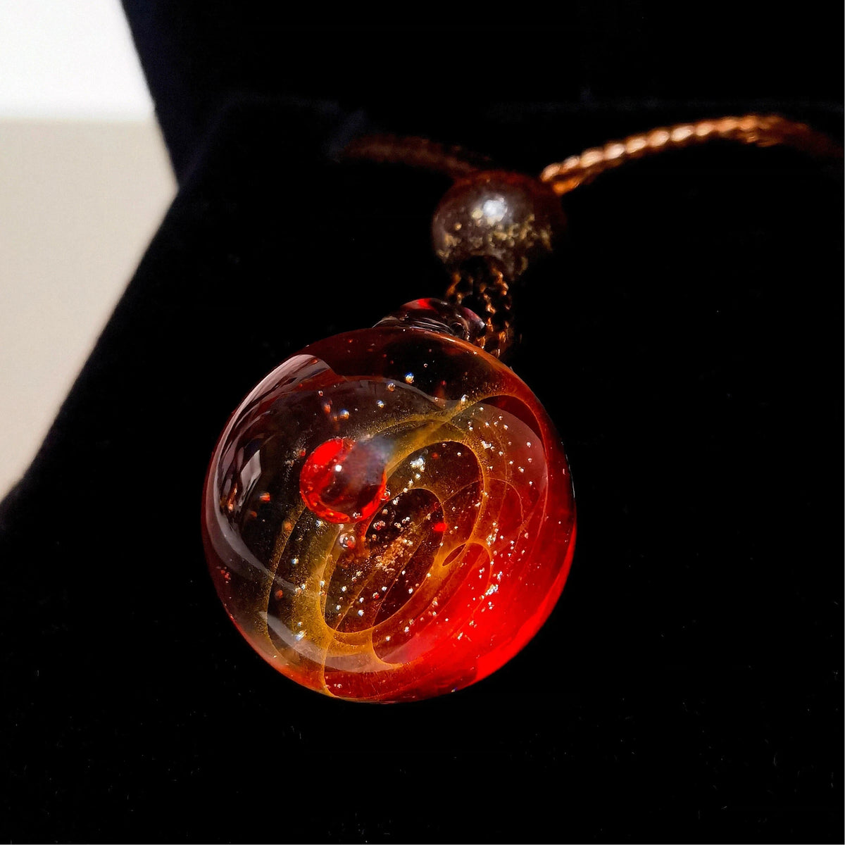 Mystic Celestial Amulet Necklace, Galaxy Glass Pendant, Moon Star Talisman, Cosmic Energy Jewelry, Astral Witchy Necklace
