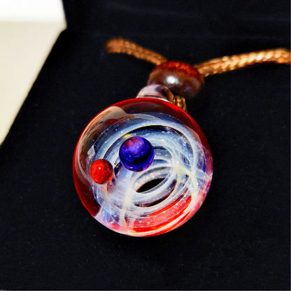 Cosmic Portal Galaxy Pendant Necklace – Astral Planets & Celestial Journey Talisman