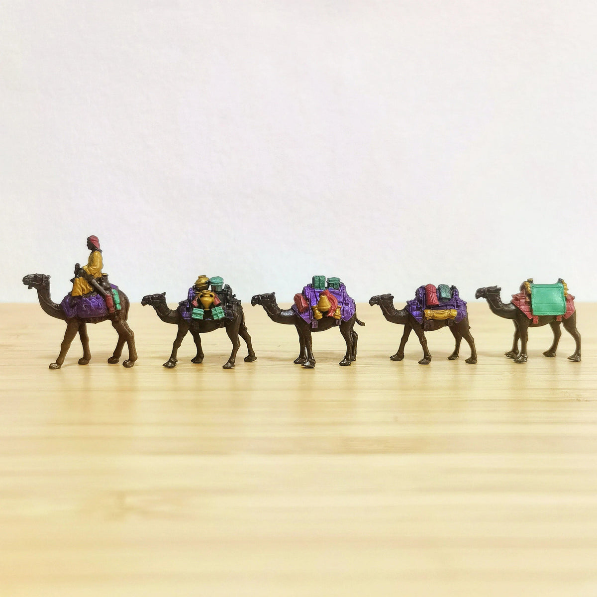 Caravan of the Hidden Path – Mystical Copper Camel Caravan Figurines, Ancient Desert Journey & Fortune Symbol