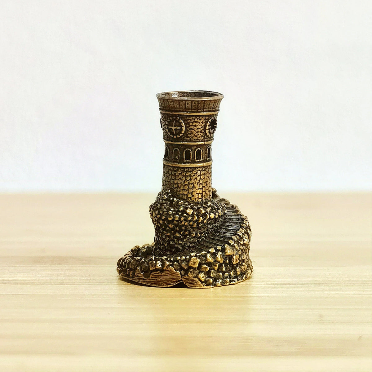 Beacon of the Hidden Path – Antique Brass Lighthouse Tower Symbol of Guidance, Protection & Inner Light
