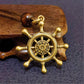 Helm of Destiny Brass Ship Wheel Necklace – Mystical Symbol of Guidance, Direction & Life’s Journey