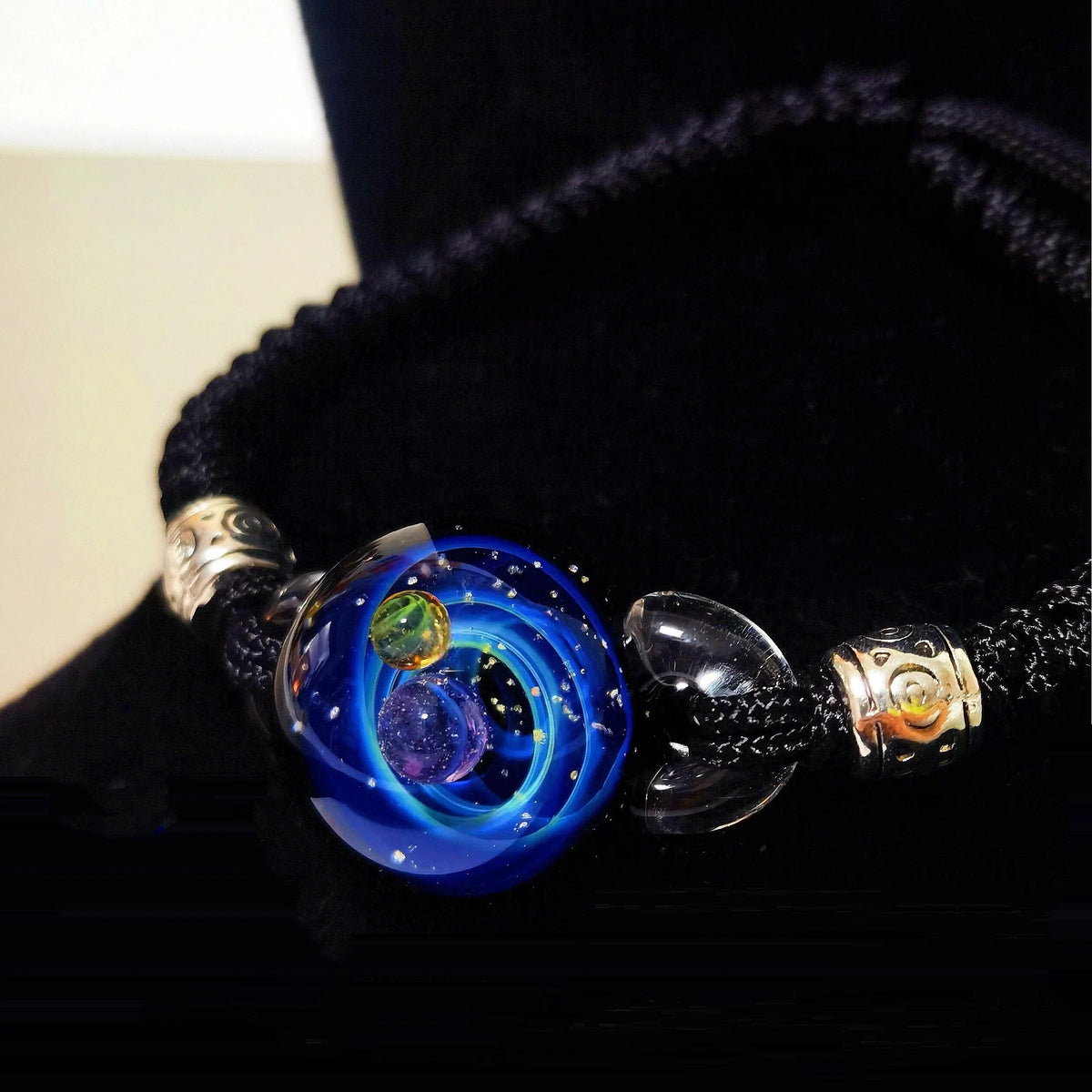 Celestial Orbit Galaxy Bracelet, Lunar Moon Glass Jewelry, Astral Planet Bracelet, Mystical Cosmic Jewelry, Stargazer Gift
