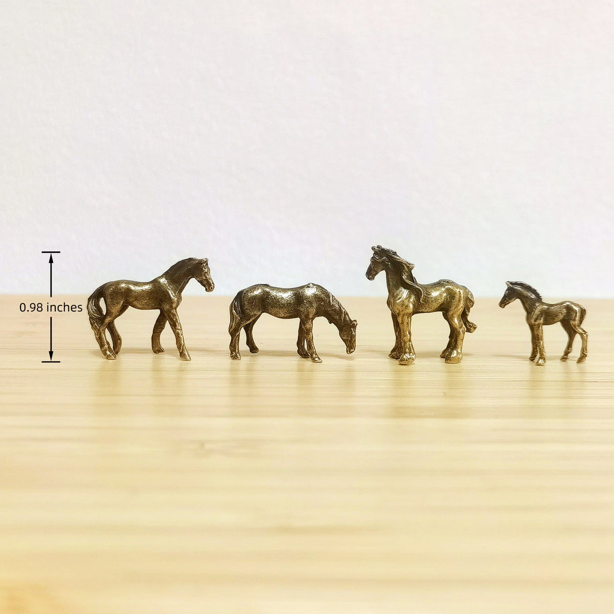 Wanderer's Path Brass Horse Talisman Set – Symbols of Freedom, Mystical Spirit Journey Figurines