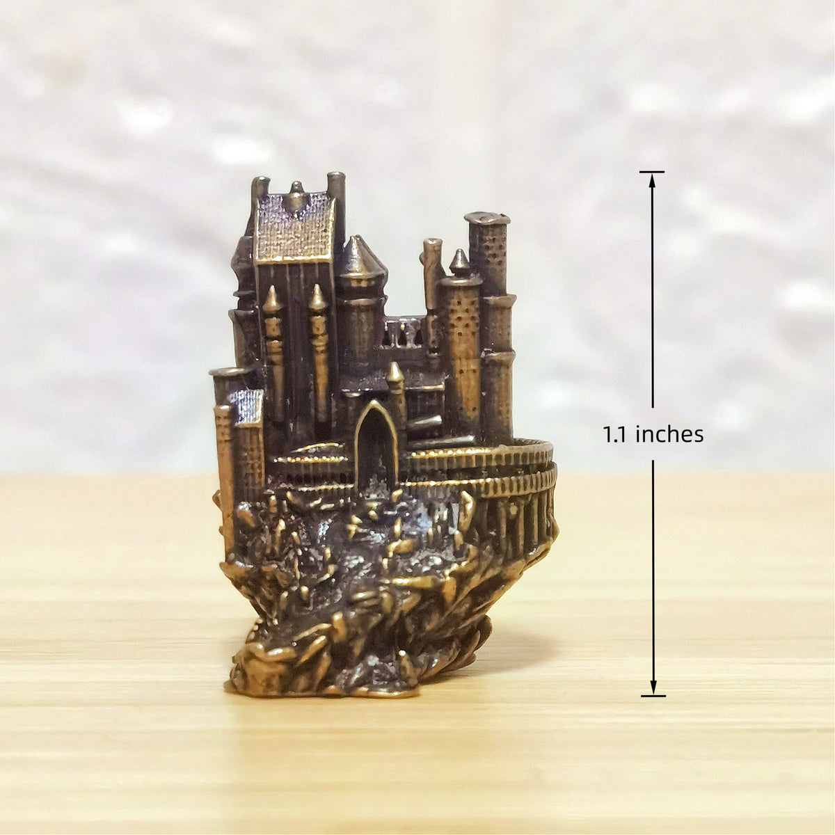 Castle of the Hidden Realm Brass Sculpture – Mystical Fortress of Ancient Magic, Secrets & Protection