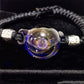 Celestial Orbit Bracelet, Mystical Galaxy Glass Jewelry, Moon and Planet Talisman, Cosmic Amulet, Witchy Celestial Gift