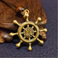 Helm of Destiny Brass Ship Wheel Necklace – Mystical Symbol of Guidance, Direction & Life’s Journey