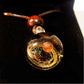Solar Oracle – Mystical Galaxy Glass Pendant Necklace, Celestial Fire & Cosmic Orbit Jewelry