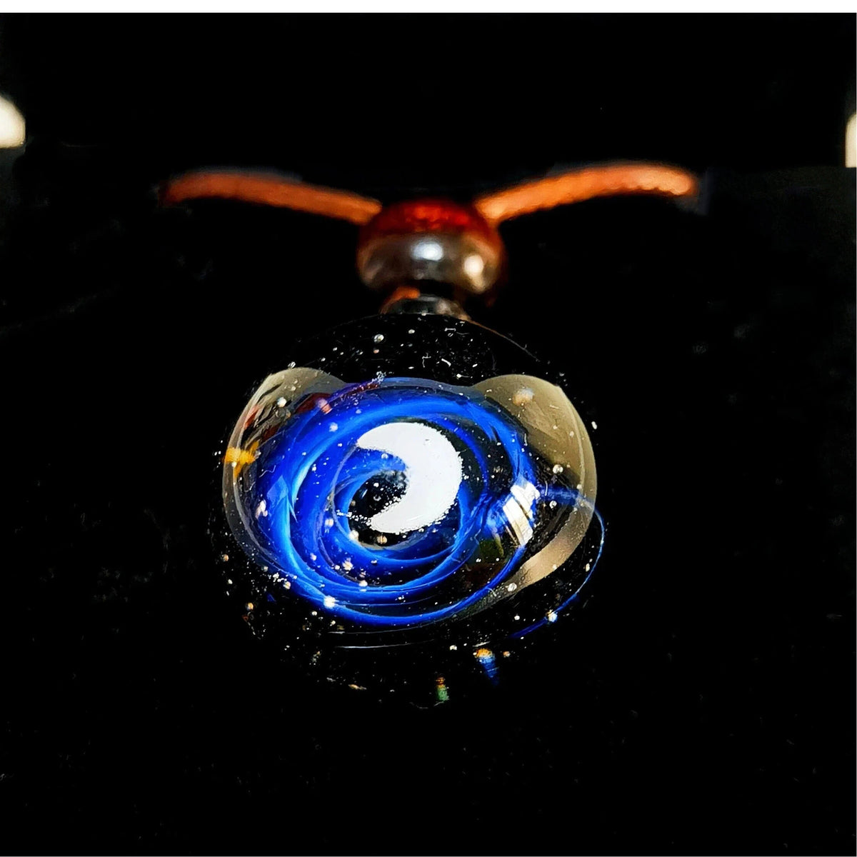 Lunar Oracle Galaxy Necklace, Crescent Moon Glass Pendant, Celestial Jewelry, Mystical Night Sky Necklace, Witchy Gift