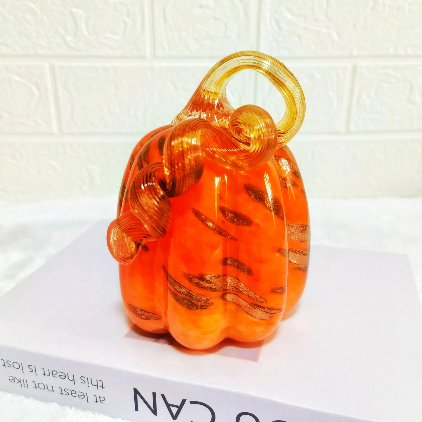 Mystic Amber Flame Glass Pumpkins – Upward journey of the soul