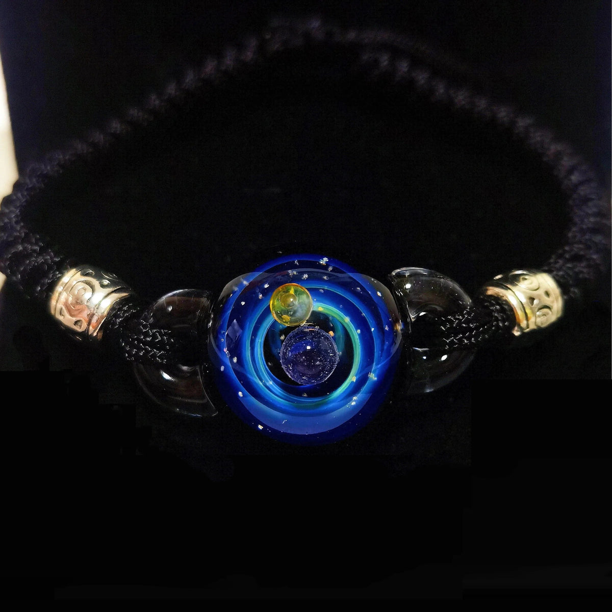 Celestial Orbit Galaxy Bracelet, Lunar Moon Glass Jewelry, Astral Planet Bracelet, Mystical Cosmic Jewelry, Stargazer Gift