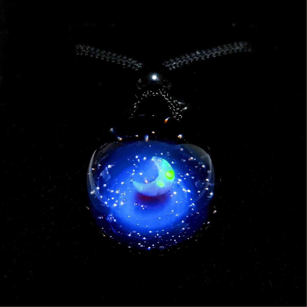 Cosmic Talisman Necklace – Celestial Galaxy Orb Pendant, Mystical Planet Amulet, Witchy Celestial Jewelry