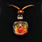 Solar Oracle Galaxy Pendant Necklace – Mystical Cosmic Fire & Planetary Orbit Talisman