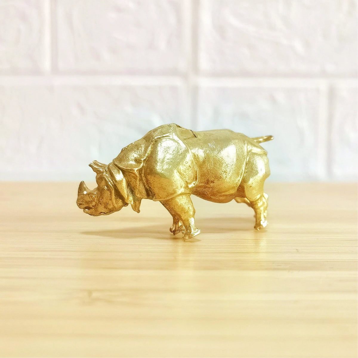 Mystic Brass Rhino – Symbol of Strength, Protection, Grounding & Resilience