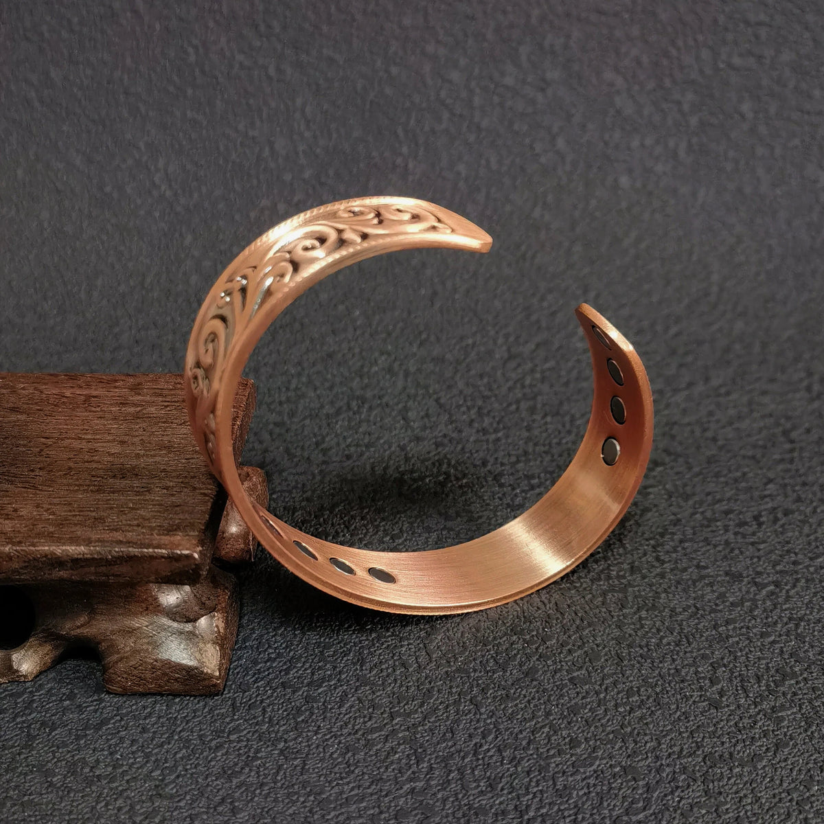 Mystic Copper Cuff Bracelet, Vintage Talisman Jewelry, Engraved Scrollwork Amulet, Boho Witchy Bracelet, Spiritual Gift