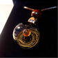 Solar Oracle – Mystical Galaxy Glass Pendant Necklace, Celestial Fire & Cosmic Orbit Jewelry