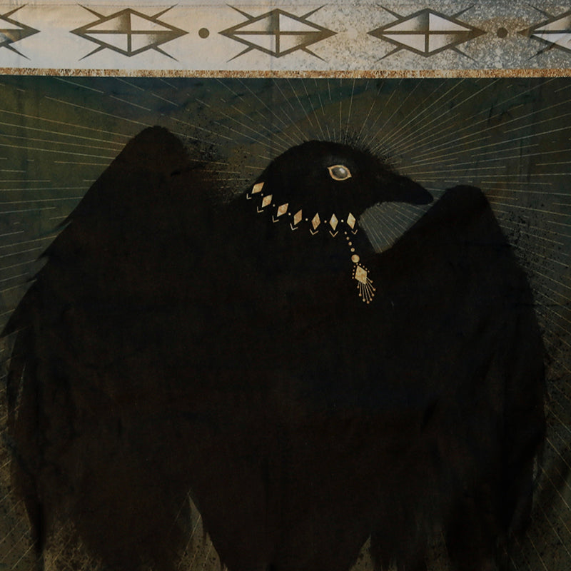 Shadow Night Raven Reading Cloth （Green)