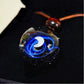 Moon Oracle Galaxy Necklace, Crescent Moon Glass Pendant, Celestial Jewelry, Mystical Lunar Necklace, Witchy Gift