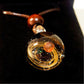 Solar Oracle Galaxy Pendant Necklace – Mystical Cosmic Fire & Planetary Orbit Talisman