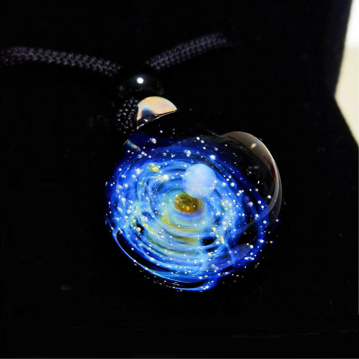 Cosmic Talisman Necklace – Celestial Galaxy Orb Pendant, Mystical Planet Amulet, Witchy Celestial Jewelry