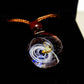 Lunar Oracle Galaxy Necklace, Crescent Moon Glass Pendant, Celestial Jewelry, Mystical Night Sky Necklace, Witchy Gift
