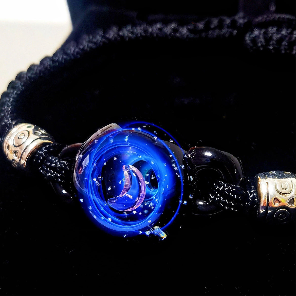 Celestial Orbit Galaxy Bracelet, Lunar Moon Glass Jewelry, Astral Planet Bracelet, Mystical Cosmic Jewelry, Stargazer Gift