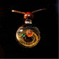 Solar Oracle Galaxy Pendant Necklace – Mystical Cosmic Fire & Planetary Orbit Talisman
