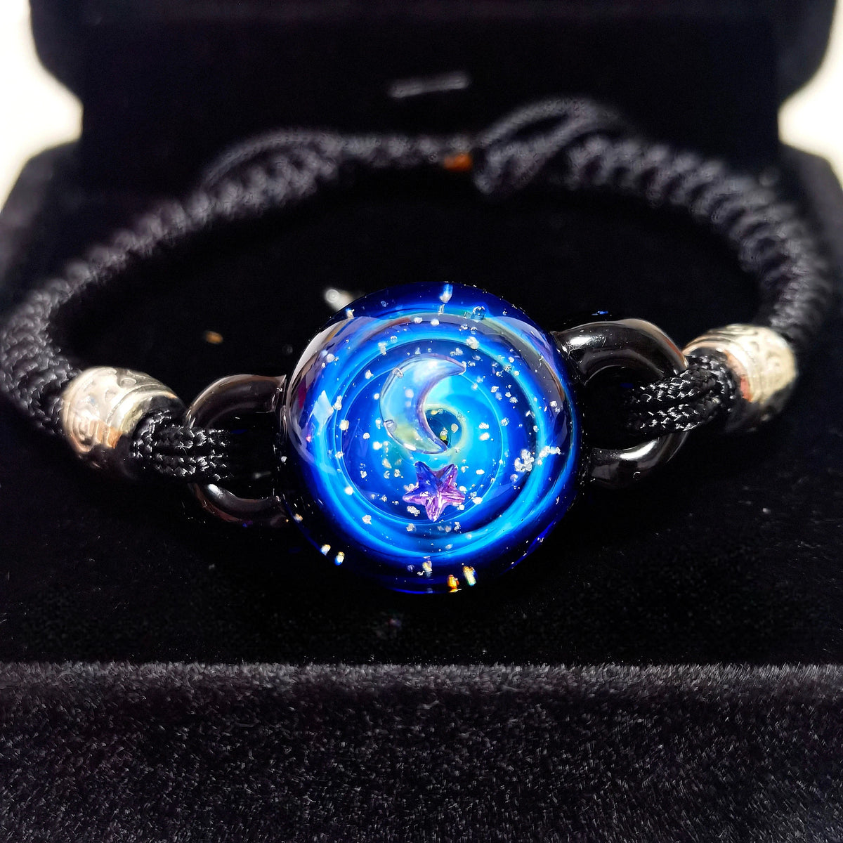 Moonlit Oracle – Celestial Galaxy Bracelet, Mystical Moon and Star Jewelry, Cosmic Talisman, Spiritual Gift