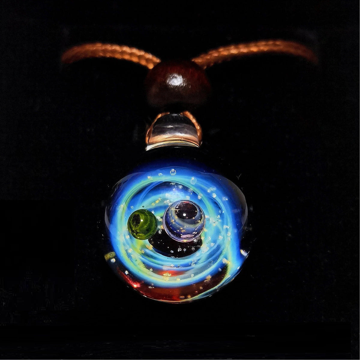 Celestial Oracle Galaxy Pendant Necklace – Mystical Moon, Stars & Planetary Orbit Talisman