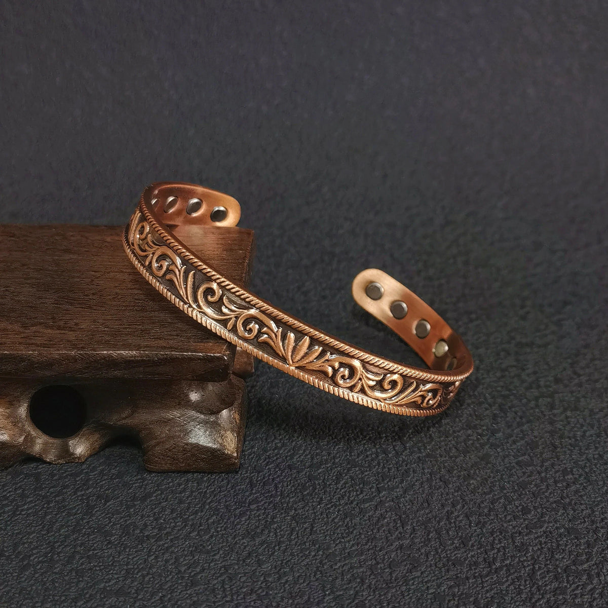 Mystic Copper Cuff Bracelet, Vintage Talisman Jewelry, Engraved Scrollwork Amulet, Boho Witchy Bracelet, Spiritual Gift