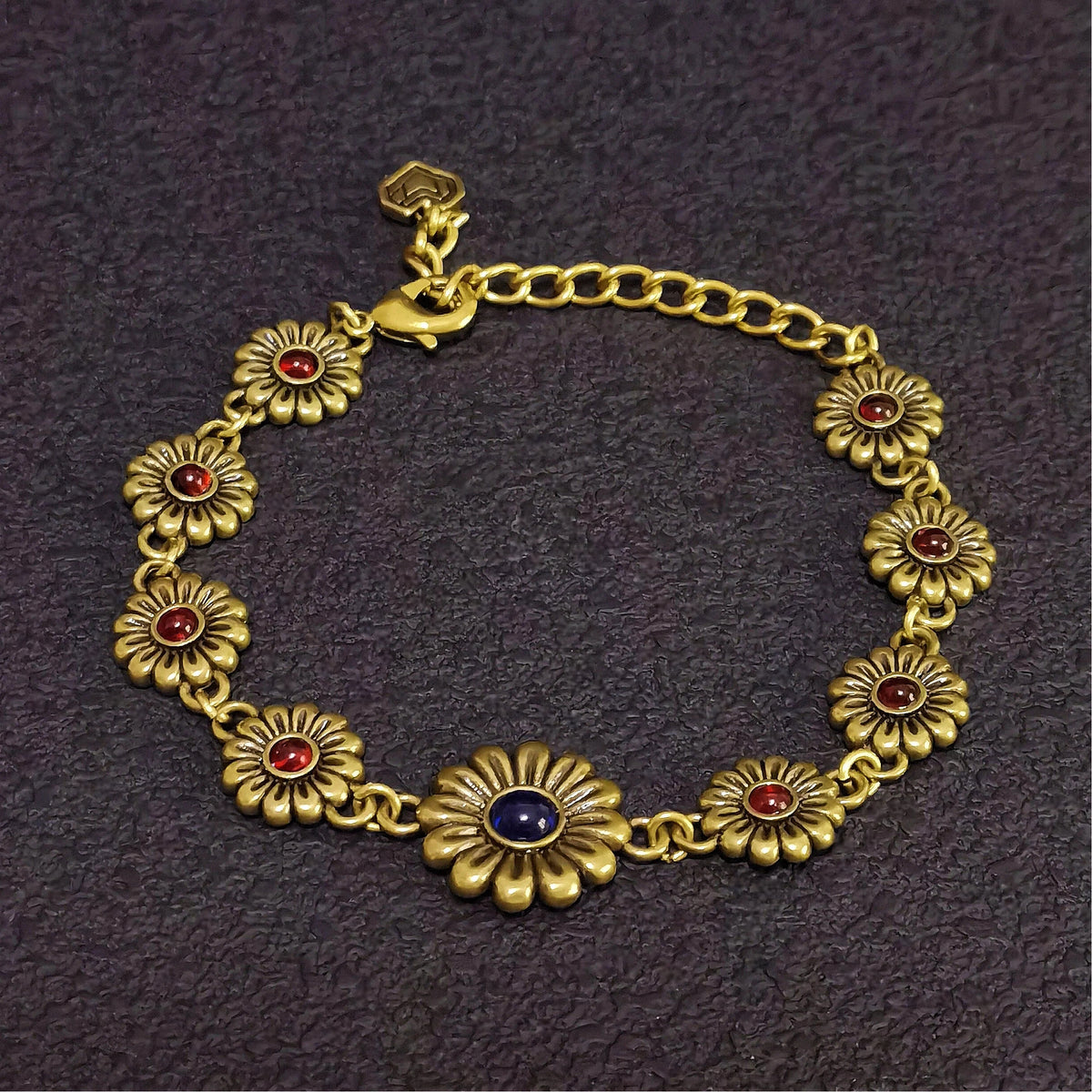 Sacred Sun Daisy Brass Bracelet – Mystical Floral Talisman of Joy, Renewal, Vitality & Positive Energy