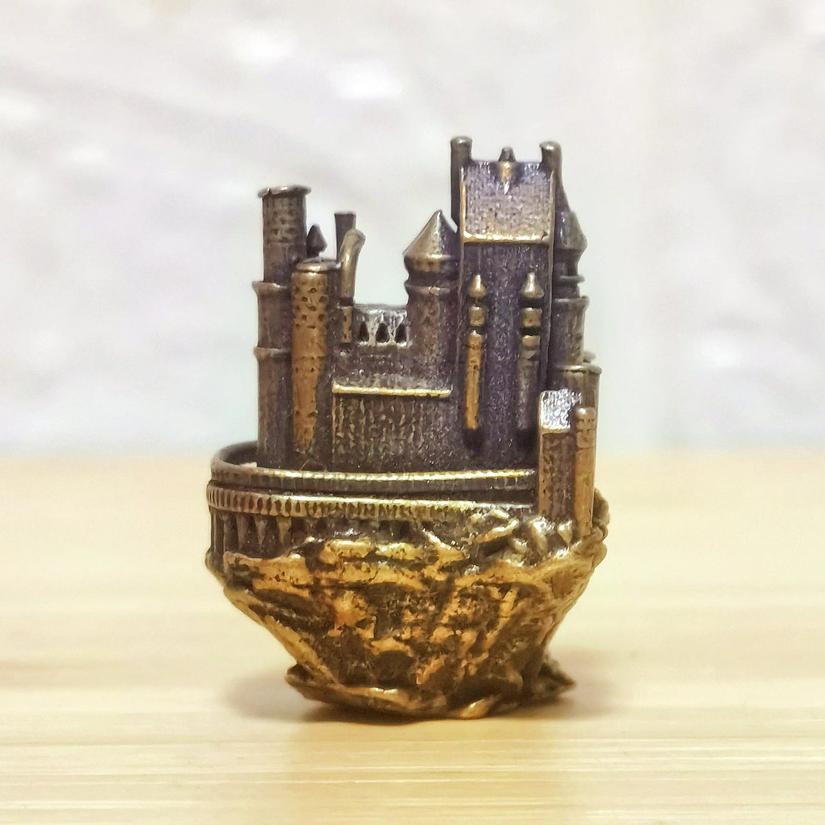 Castle of the Hidden Realm Brass Sculpture – Mystical Fortress of Ancient Magic, Secrets & Protection