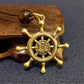 Helm of Destiny Brass Ship Wheel Necklace – Mystical Symbol of Guidance, Direction & Life’s Journey