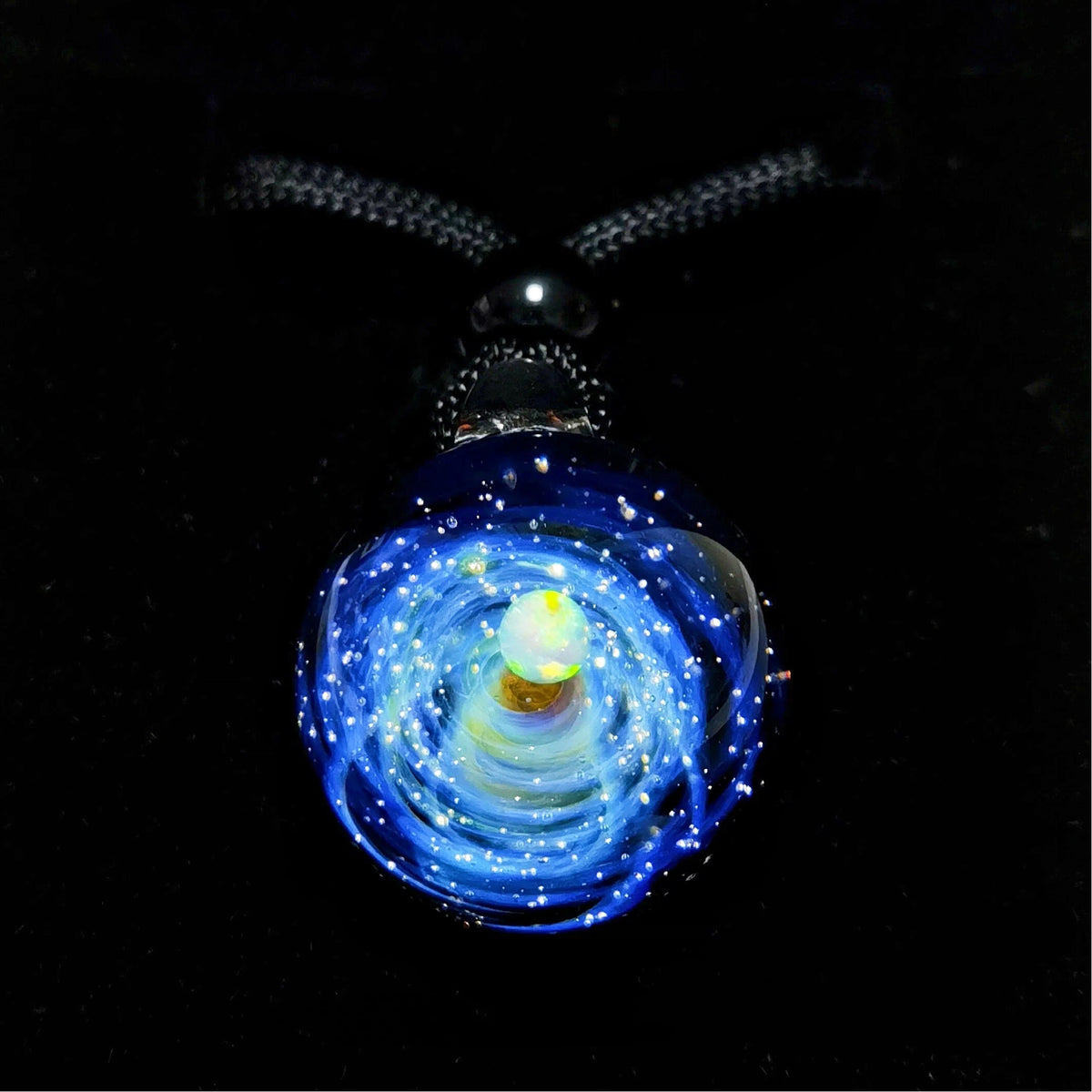 Cosmic Talisman Necklace – Celestial Galaxy Orb Pendant, Mystical Planet Amulet, Witchy Celestial Jewelry
