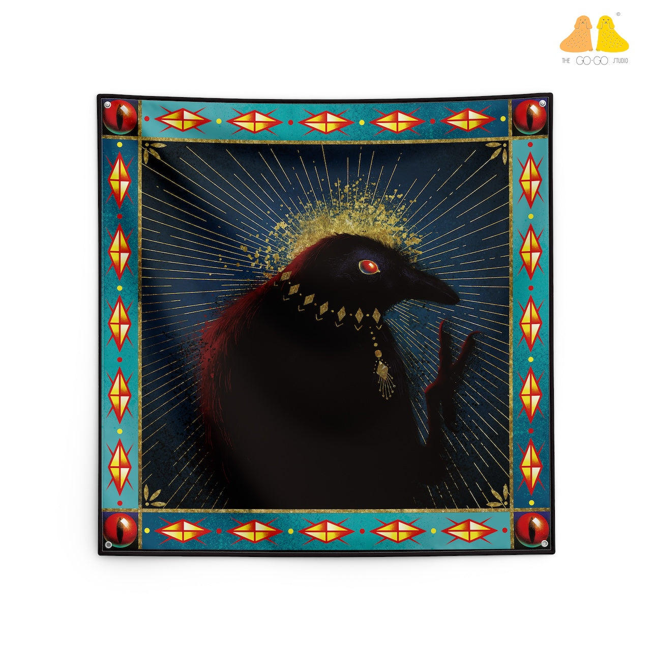 Shadow Night Raven Reading Cloth (Blue)