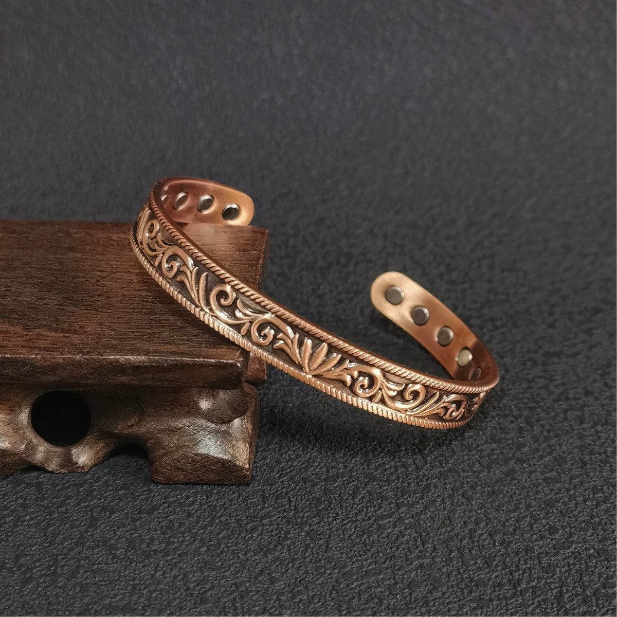 Mystic Copper Cuff Bracelet, Vintage Talisman Jewelry, Engraved Scrollwork Amulet, Boho Witchy Bracelet, Spiritual Gift