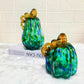 Mystic Teal Glass Pumpkins – Symbols of Transformation and Prosperity