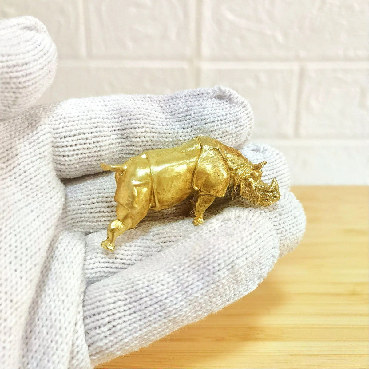 Mystic Brass Rhino – Symbol of Strength, Protection, Grounding & Resilience